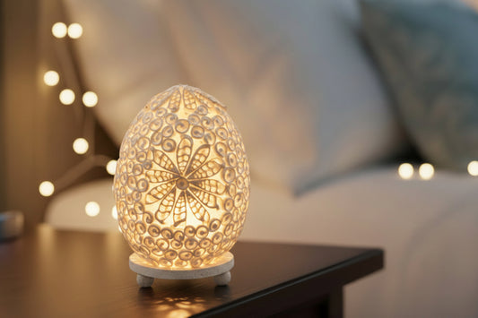Boho Sea Shell Lamp - Cut Art Shell Oval - 15cm