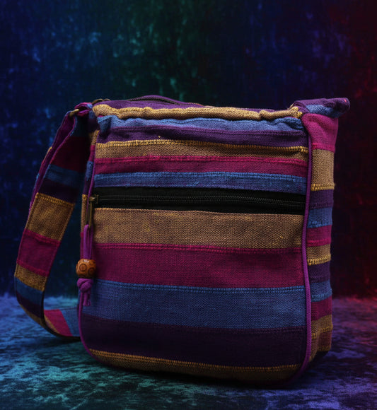 Lrg Nepal Sling Bag  (Adjustable Strap) - Wild Flowers