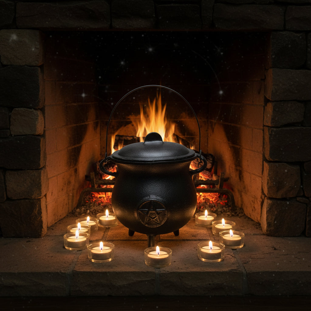 Extra Huge Cast Iron Cauldron with Pentagon 23x18cm (at least 4kg)