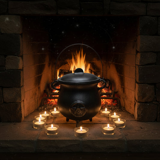 Extra Huge Cast Iron Cauldron with Pentagon 23x18cm (at least 4kg)