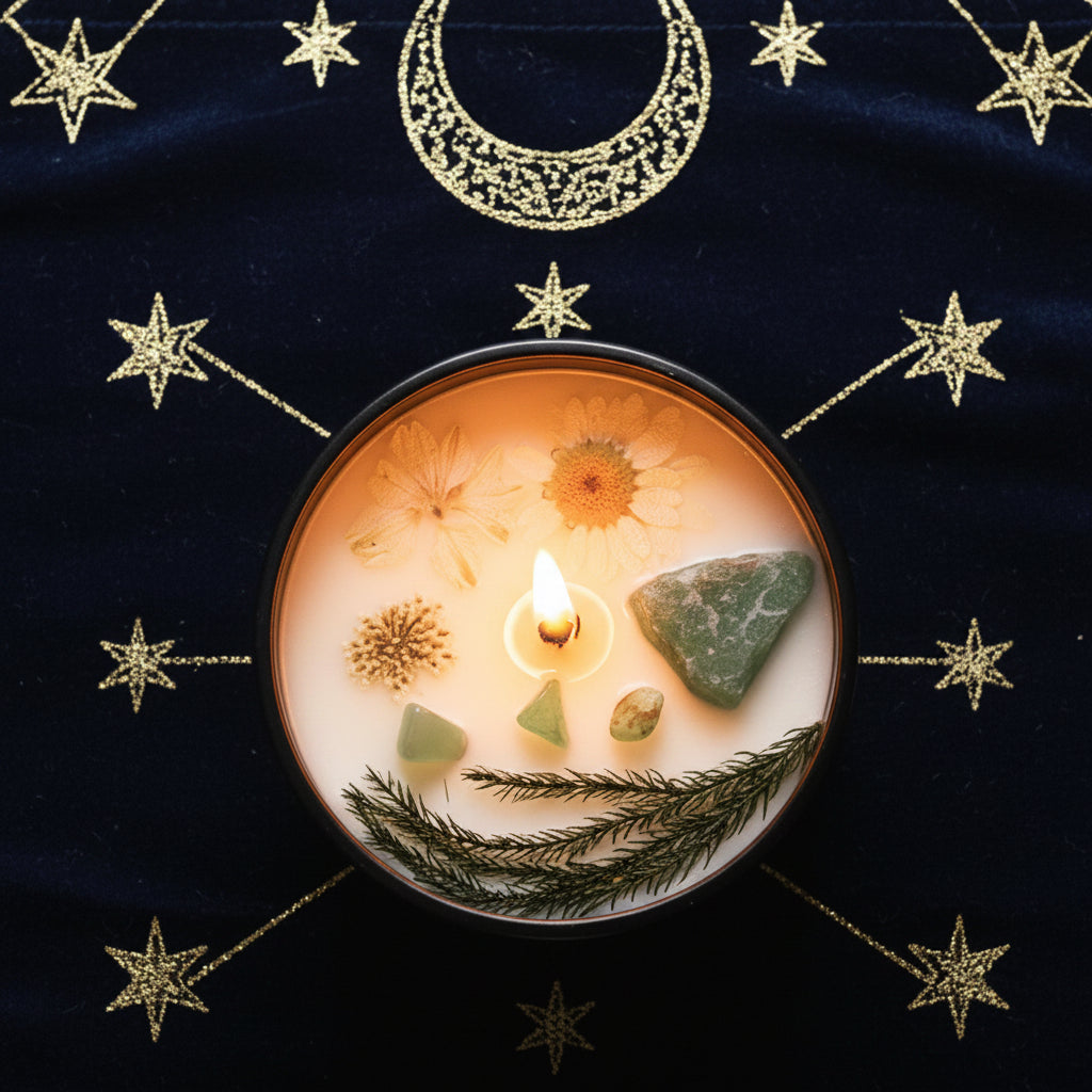 Hop Hare Crystal Magic Flower Candle - The Magician