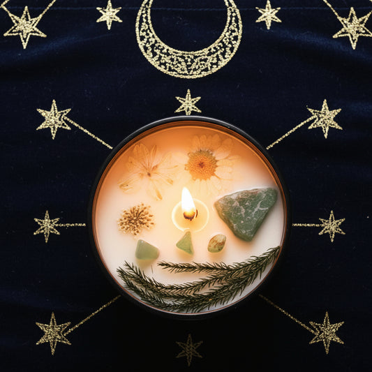 Hop Hare Crystal Magic Flower Candle - The Magician
