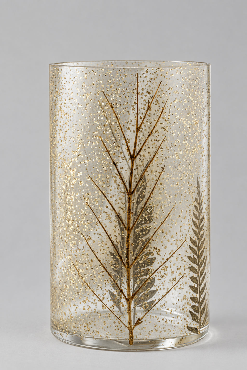 Natural Floral Glass - Tall Vase Candle Holder - Pino - (19x11cm)