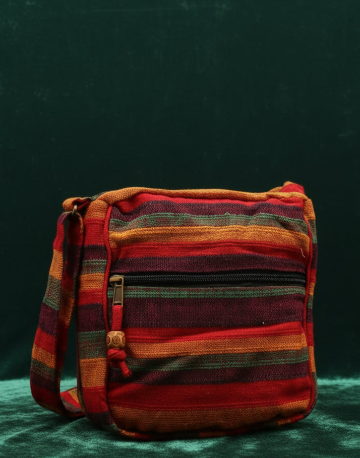 Lrg Nepal Sling Bag  (Adjustable Strap)  - Sunset Reds
