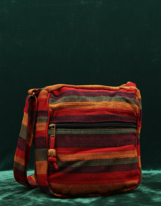 Lrg Nepal Sling Bag  (Adjustable Strap)  - Sunset Reds