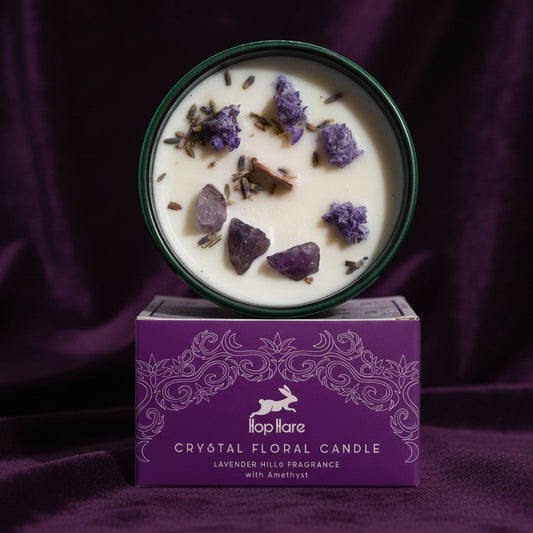 Hop Hare Crystal Magic Flower Candle - The Moon