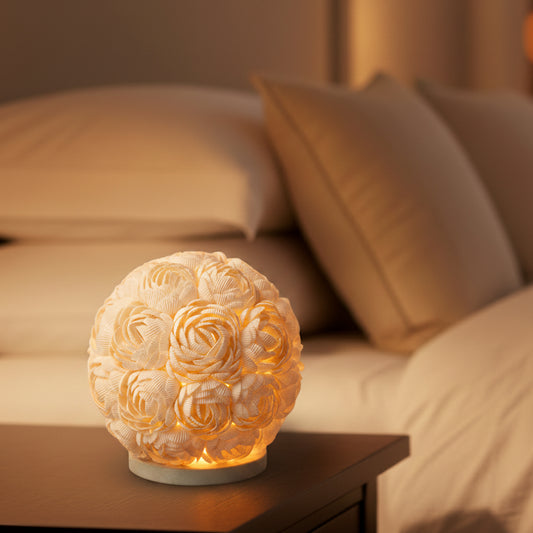 Boho Sea Shell Lamp - Rose Globe - 15cm