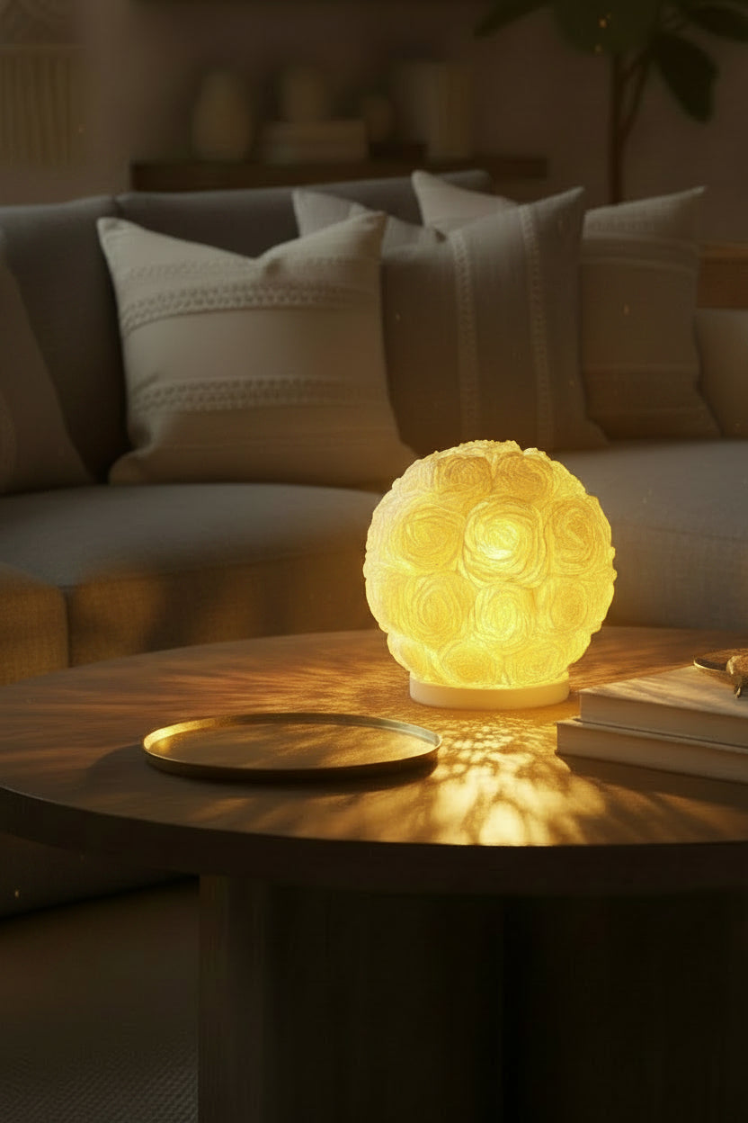 Boho Sea Shell Lamp - Rose Globe - 20cm