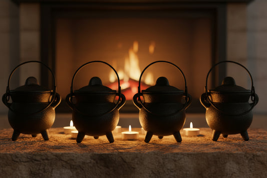 Extra Small Cast Iron Cauldrons  5x7cm - Set of four