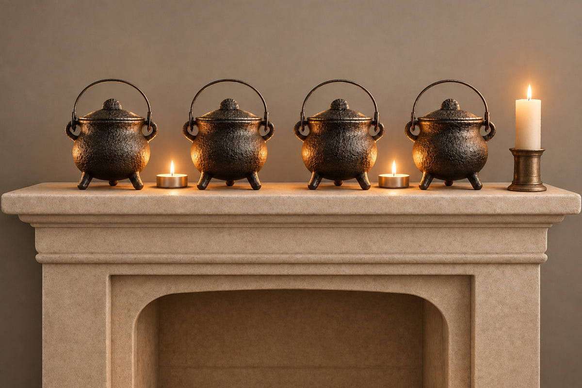 Extra Small Cast Iron Cauldrons  5x7cm - Set of four