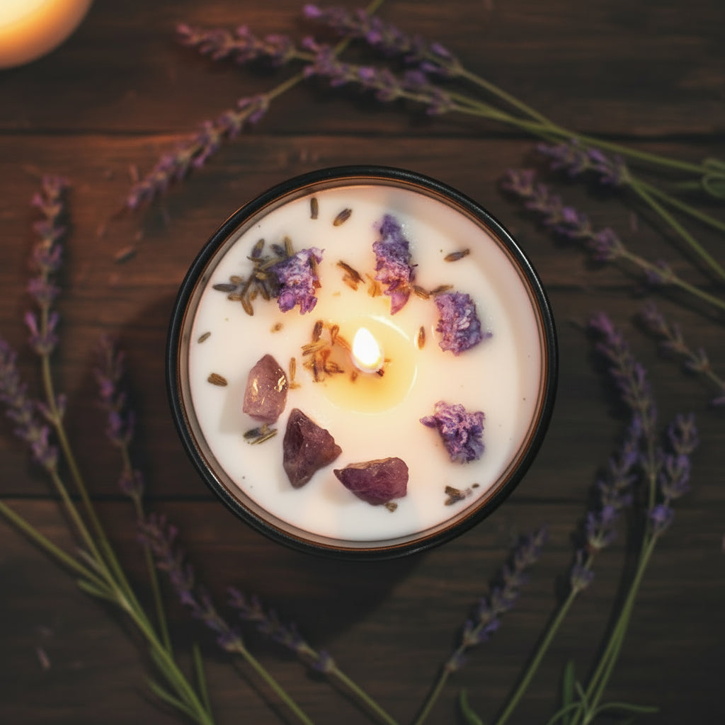 Hop Hare Crystal Magic Flower Candle - The Moon