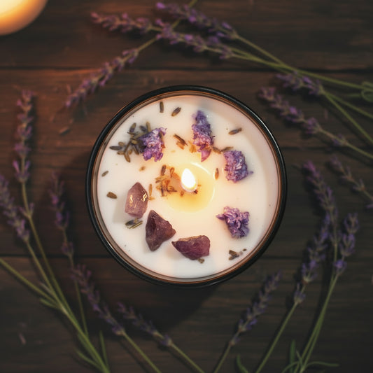 Hop Hare Crystal Magic Flower Candle - The Moon