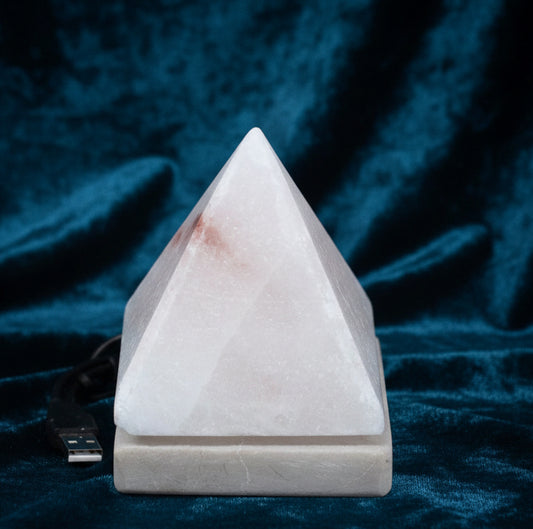 Quality USB Pyramid WHITE Salt Lamp - 9 cm (multi)
