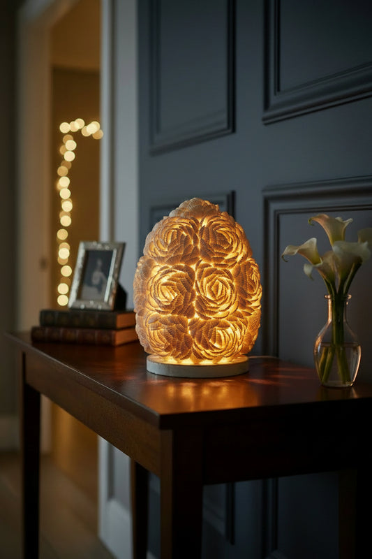 Boho Sea Shell Lamp - Rose Oval - 15cm