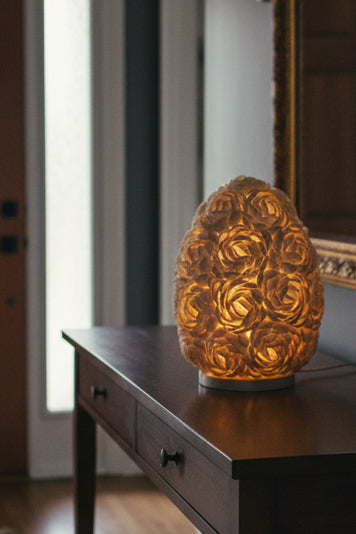 Boho Sea Shell Lamp - Rose Oval - 20cm